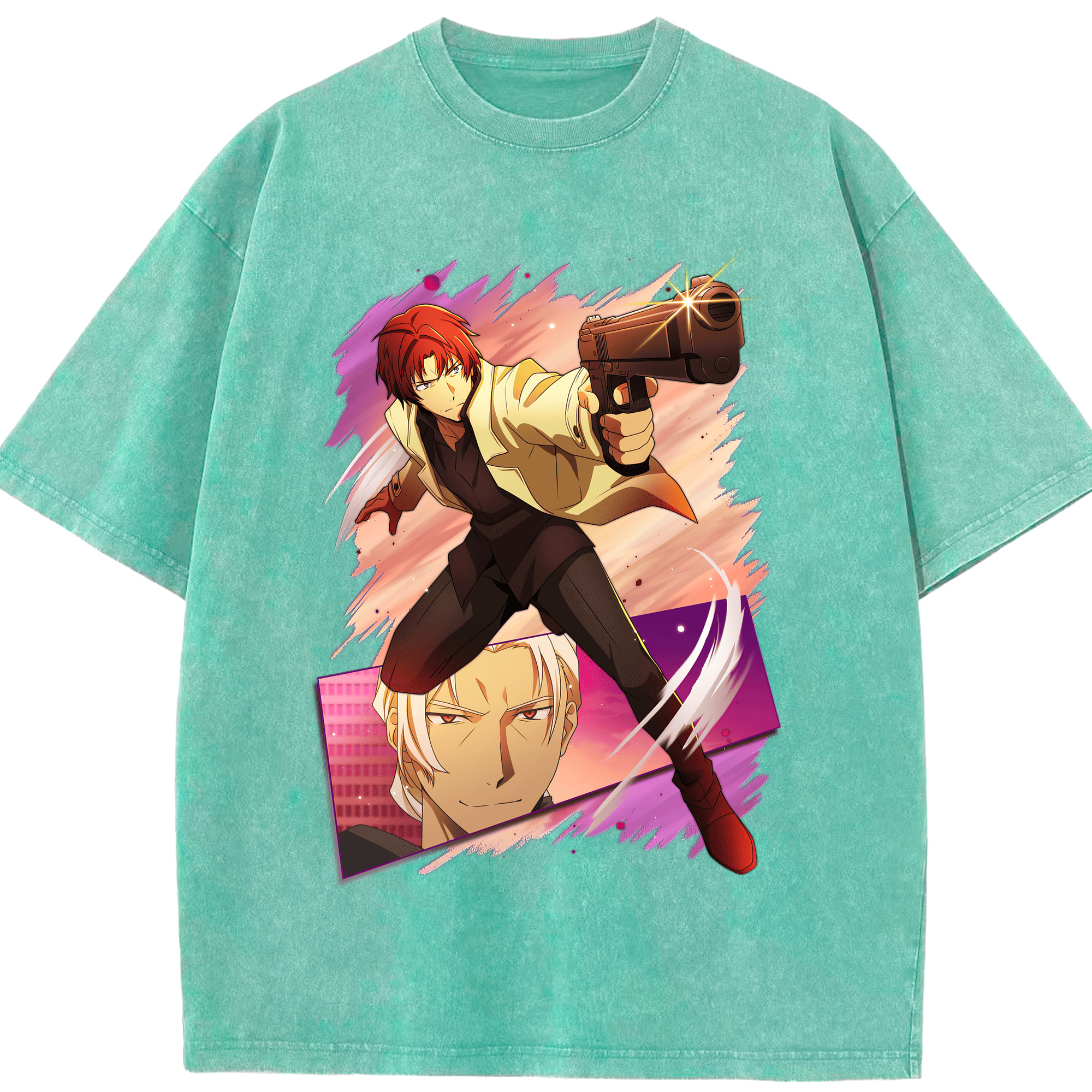 （画像用） 文豪ストレイドッグス Bungo Stray Dogs 綿100% ヴィンテージ風 半袖Tシャツ（フロントプリント）